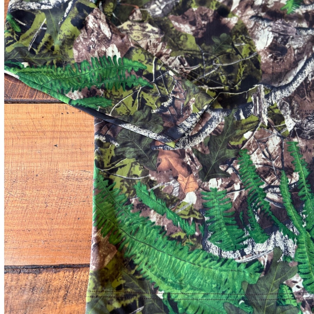 Mothwing Mens Green Brown Camo Long Sleeve Mock Neck Thermal Hunting Gear XL - Picture 6 of 8